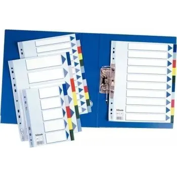 Rejstřík plastový Esselte A4 barevný, 6 barev