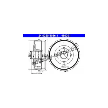 Brzdový buben Brzdový buben ATE 24.0220-3036 - DACIA, RENAULT