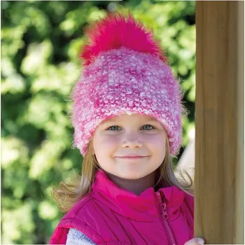 Čepice Pletená melírovaná čepice s podšívkou a bambulí UNI- růžová 30602633