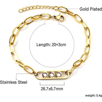 Náramek Luxusní náramek z oceli a se zirkony - 598AG