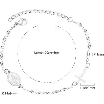 Náramek Náramek z chirurgické oceli ve stylu růžence - 236S