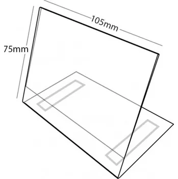 Plastový stojánek L 75 x 105 (A7) na šířku čirý se samolepkou 75 x 105 na šířku čirý se samolepkou - 1 ks