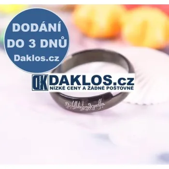 Prsten Prsten na motivy filmu Pán Prstenů - černý - 4 mm 18 / 8 / (M)