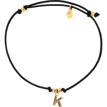 Náramek Náramek s prvky z pozlaceného stříbra a zirkony - písmeno K - AP534-6685