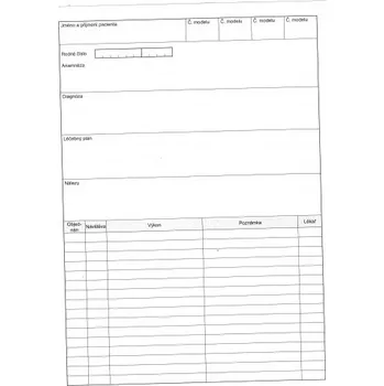 KARTY PRO ORTODONCII A4, 100 ks