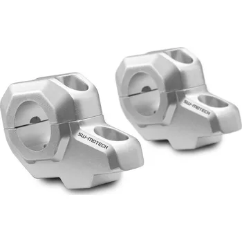 Řídítka SW-Motech Zvýšení řídítek pr. 28 mm o 30 mm, posunutí vzad 22 mm, stříbrné LEH.00.039.23100/S