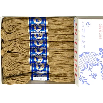 Příze Snový svět 7872 - Bavlněná vyšívací příze Mouline světlá skořicová