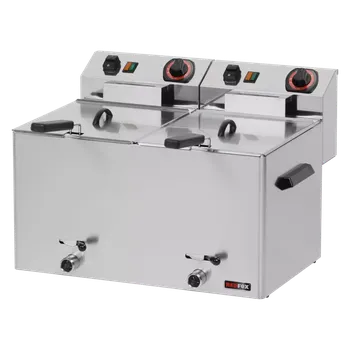 fritéza Fritéza elektrická dvojitá 0,38 kW/l, 8+8 l stolní s výpustí 230 V | REDFOX - FE 77 V