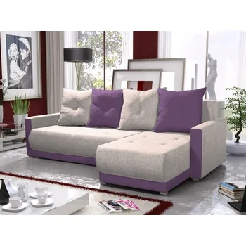 Sedací souprava Rohová sedačka KAISON BIS 13, krémová/fialová + vyzvednutí ZDARMA