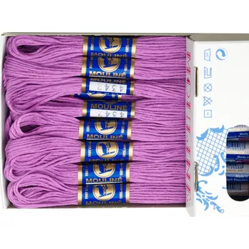 Příze Snový svět 4342 - Bavlněná vyšívací příze Mouline středně fialová