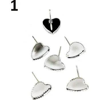 Kovová náušnicová a puzetová lůžka k dekorování pryskyřicí Varianta: 1