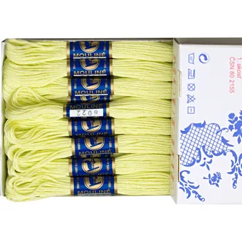 Příze Snový svět 6022 - Bavlněná vyšívací příze Mouline banánová