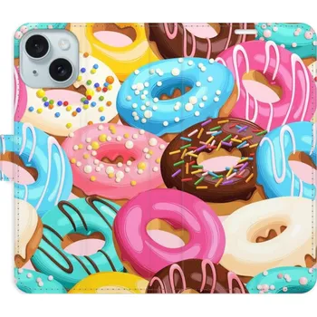 Pouzdro na mobilní telefon Flipové pouzdro iSaprio - Donuts Pattern 02 - iPhone 15 Plus