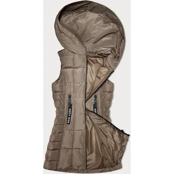 Dámská vesta Tmavě béžová dámská vesta s kapucí S'West (B8225-12) odstíny béžové L (40)