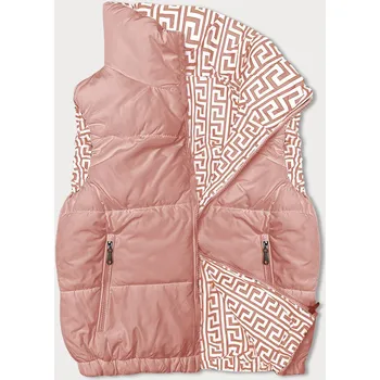 Dámská vesta Růžová krátká dámská péřová vesta se stojáčkem (16M9092-51) odstíny růžové S (36)