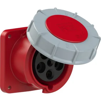 Elektrická zásuvka PCE Zásuvka 63A/400V vestavná 5-pólová, IP67, příruba 100x100mm, přímá PC-335-6