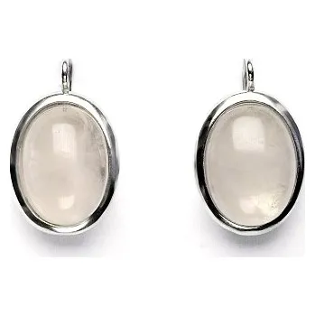 Náušnice Stříbrné náušnice, přírodní růženín, 16 x 12 mm, NK 1455