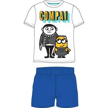 Chlapecké pyžamo Mimoni- licence Chlapecké pyžamo - Mimoni 5204685W, bílá / modré kraťasy Barva: Bílá, Velikost: 128