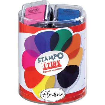 Dětské razítko Aladine Razítkovací polštářky Aladine Stampo Izink Pigment, 10 ks - základní barvy