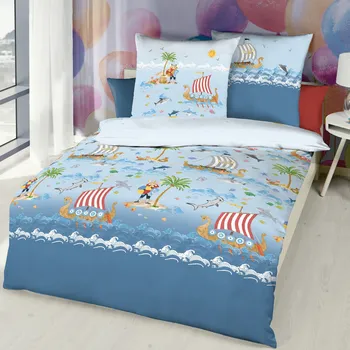 Povlečení Kaeppel | Povlečení Wikingové modré 140x200, 70x90 - 100% bavlna