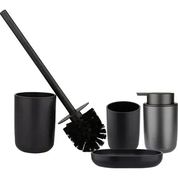 Sada koupelnových doplňků Altom Bamboo koupelnová sada 4 ks černá