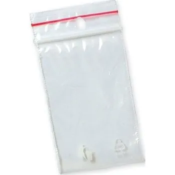 Potravinová fólie Sáček na zip s dírkou, 4 x 6 cm, 100 ks, 40 mic.