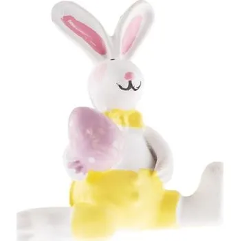 Velikonoční dekorace Zajíček 4cm s vajíčkem keramika