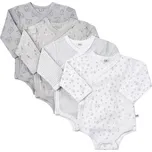 BODY PIPPI ZAVINOVACÍ, 4 KS, ŠEDÉ, BAVLNA Velikost: 74