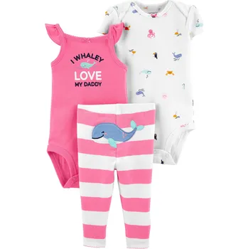 Kojenecká souprava CARTER'S SET CARTER'S, S VELRYBOU, RŮŽOVÝ, BAVLNA Velikost: NB / 56