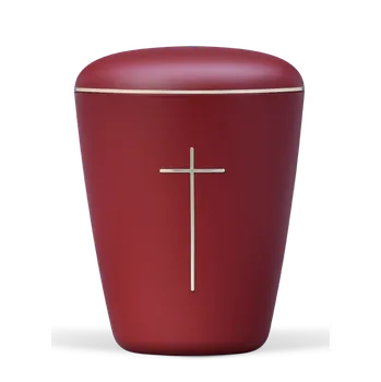 Smuteční dekorace Ekologická urna Aura - Červená/Zlatá