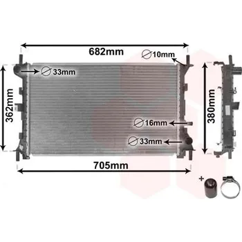 Motor automobilu Chladič, chlazení motoru VAN WEZEL 18002264