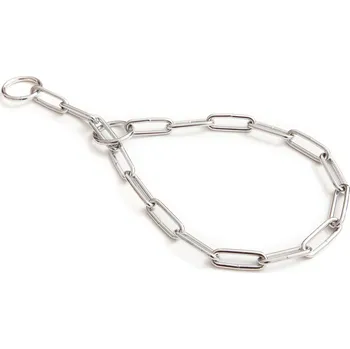 Obojek pro psa BAFPET Stahovací obojek, oválná oka velká Barva: Stříbrná, Rozměr: 3,8mm x 55cm 00031