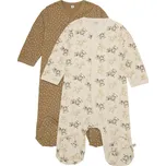 OVERALY PIPPI 2 KS, S ŤAPKAMI, S PUNTÍKY A SOVIČKAMI, WHITECAP GRAY Velikost: 62