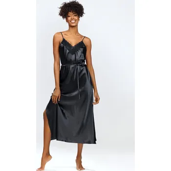 Dámská erotická košilka Černá krajková košilka s mašlí a volným střihem - DKaren, M i556_61094_7_34