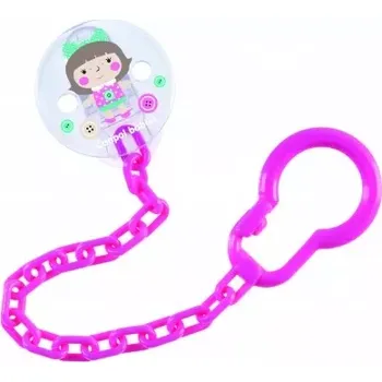 klip na dudlíky Canpol řetízek na dudlík TOYS růžový 10/889