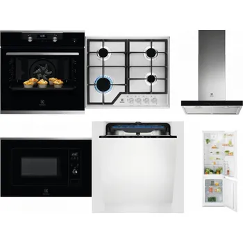 Set domácích spotřebičů ELECTROLUX KODEH70X + ELECTROLUX KGS6426SX + ELECTROLUX LFT766X + ELECTROLUX LMS2203EMX + ELECTROLUX EES48200L + ELECTROLUX LND5FE18S