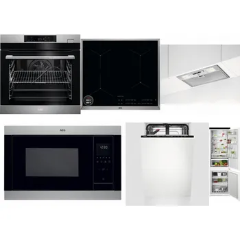Set domácích spotřebičů AEG BSK782380M + AEG Mastery SenseBoil IAE64413XB + AEG DGB3523S + AEG Mastery MSB2547D-M + AEG Mastery GlassCare FSE73407P + AEG TSC6M181ES