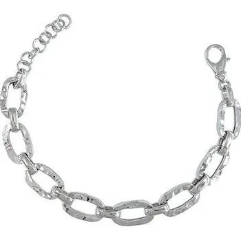 Náramek Stříbrný náramek tepané ovály délka náramku 18+3cm