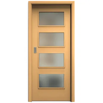 Interiérové dveře SAPELI SWING KOMFORT M49 - DÝHA - POSUVNÉ DVEŘE VČ. ZÁRUBNĚ - Buk Průchozí šířka (cm): 90, Průchozí výška (cm): 197, Typ skla: Satináto bílé