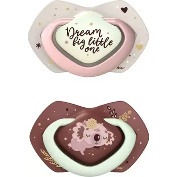 dudlíky Canpol babies Set symetrických silikonových dudlíků Light touch 6-18m SLEEPY KOALA růžový (22659)