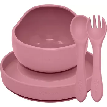 Jídelní set PETITE&MARS Set jídelní silikonový TAKE&MATCH 3 ks Dusty Rose (VP-F171131)