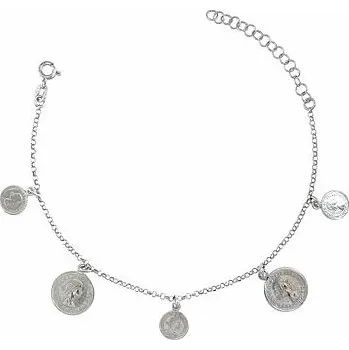 Náramek Stříbrný náramek s mincemi královna Elisabeth délka náramku 16+3cm