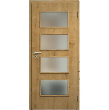 Interiérové dveře SAPELI SWING KOMFORT M49 - CPL LAMINÁT - OTOČNÉ DVEŘE VČ. ZÁRUBNĚ - Dub sukatý Průchozí šířka (cm): 70, Průchozí výška (cm): 197, Typ skla: Satináto bílé