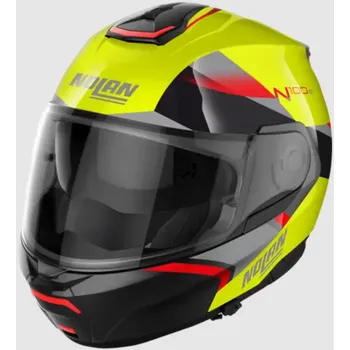 Helma na motorku Výklopná helma Nolan N100-6 Paloma Led černá/žlutá/červená N-COM col.27 M