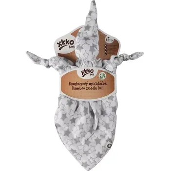 plyšák Bambusový muchláček XKKO BMB - Little Stars Silver