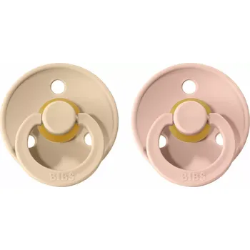 BIBS Colour dudlíky z přírodního kaučuku 2ks velikost 2 (6-18měs) Vanilla/Blush (120213)