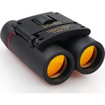 Dalekohled Mini velikost 30X60 Nepoškozený hranolový binokulární Skládací dalekohled Dalekohled s nízkým světlem Noční vidění pro venkovní ptáčení, cestování, prohlídky památek, lov atd.