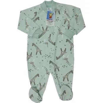 Dupačky Overal na spaní zelinkavá potisk Žirafy velikost 86