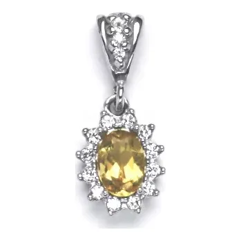 Přívěsek Stříbrný přívěsek přírodní citrín - P1480 (Stříbrný přívěsek s přírodním citrínem 7x5 mm)