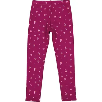 Dívčí legíny Topo dívčí zateplené legíny tmavě vínové s kytičkami velikost 146 (40170-010)